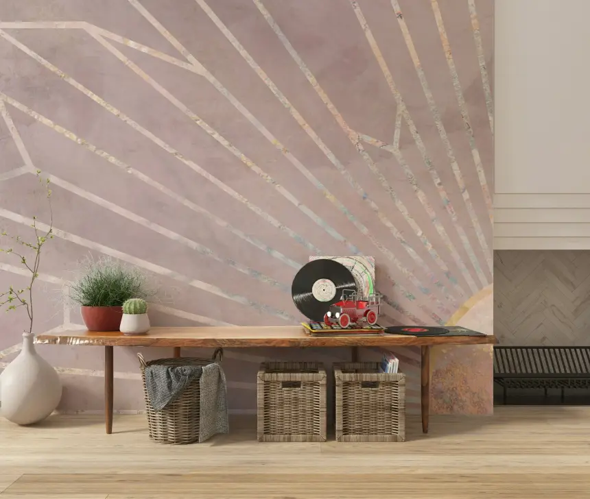 Geometric Blush Radiance Wall Mural - 2464592