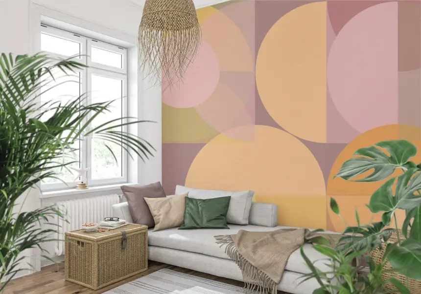 Geometric Pastel Harmony Wall Mural