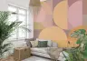 Blush and Gold Geometric Circles Wall Mural 6