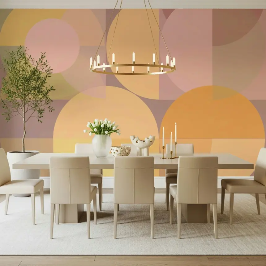 Geometric Pastel Harmony Wall Mural