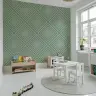 Sage Green Geometric Concentric Squares Wallpaper 6