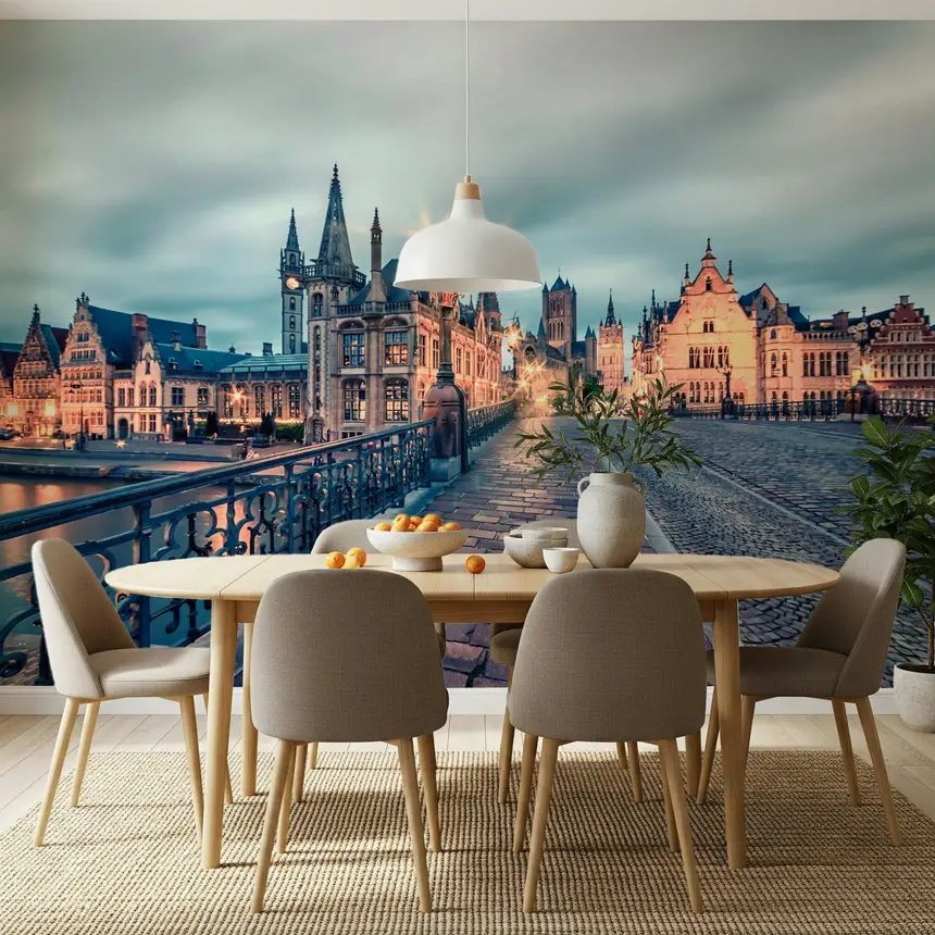 Ghent's Twilight Glow Wall Mural
