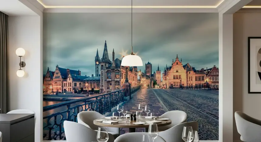 Ghent's Twilight Glow Wall Mural
