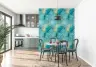 Gilded Teal Marble Abstract Wallpaper 8