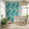 Gilded Teal Marble Abstract Wallpaper 6