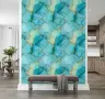 Gilded Teal Marble Abstract Wallpaper 7