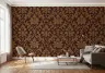 Opulent Gold Damask Motif Wallpaper 8