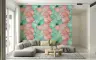 Pink and Teal Gilded Abstract Watercolor Wallpaper 6
