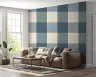 Dusty Blue Gingham Checkered Pattern Wallpaper 7