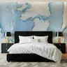 Textured Abstract Blue Ocean and White Landmass Mural 7
