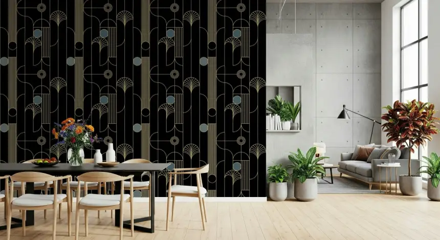 Golden Arcadia Harmony Deco Wallpaper