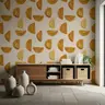 Modern Abstract Golden Ochre Brushstroke Wallpaper 6
