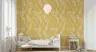 Mustard Yellow Botanical Pattern Wallpaper 7