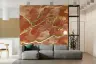 Abstract Gold Veins Burnt Sienna Fluid Art Wallpaper 6