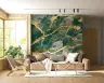Abstract Emerald Gold Fluid Art Wallpaper 6
