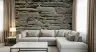 Rustic Charcoal Fieldstone Wall Mural 6