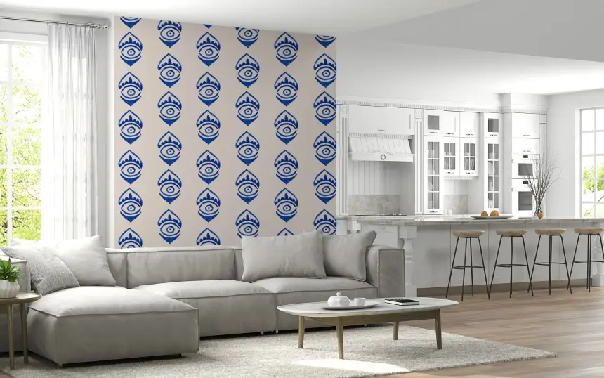 Indigo Eye Motif Wallpaper -2963149