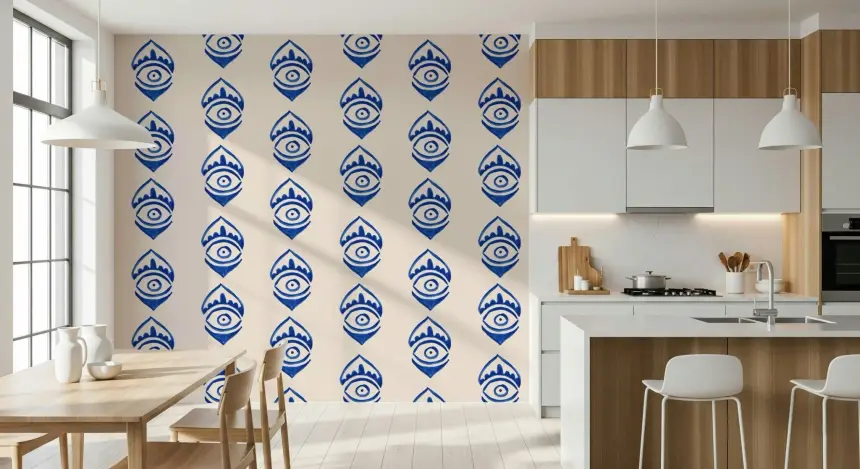 Indigo Eye Motif Wallpaper -2963149