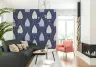 Indigo Stylized Leaf Pattern Wallpaper for Bedrooms 6