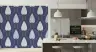 Indigo Stylized Leaf Pattern Wallpaper for Bedrooms 8