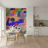 Whimsical Abstract Forms Stripes Dots Wallpaper Mural 8