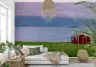 Lakeside Red Cabin Scenic Wall Mural 6