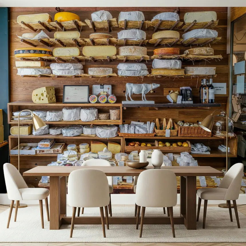 London's Organic Cheese Shop Wall Mural