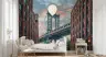 Manhattan Bridge Dusk Cityscape Wall Mural 8