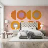 Mid-Century Abstract Geometric Shapes Wall Mural 6