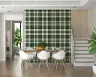 Modern Green and Beige Tartan Check Wallpaper 8