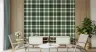 Modern Green and Beige Tartan Check Wallpaper 6