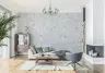 Serene White Grey Terrazzo Chip Pattern Wallpaper 7