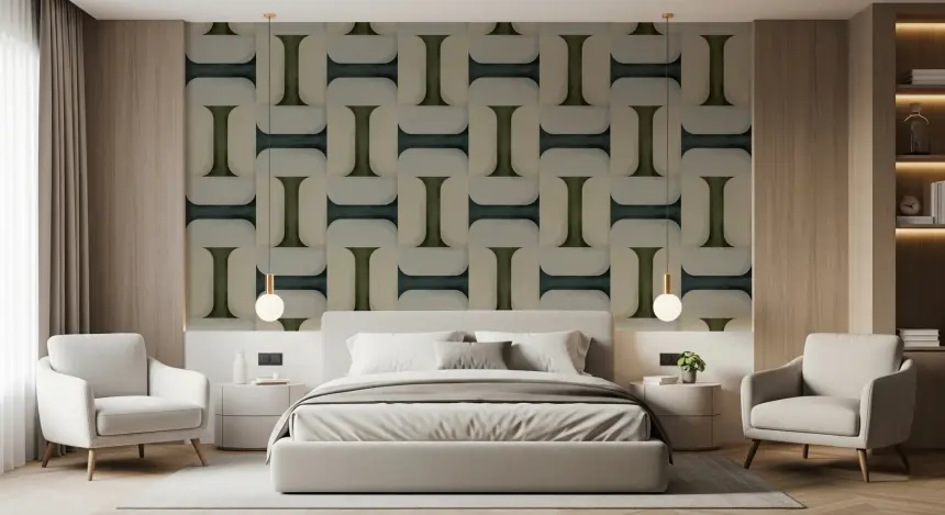 Modern Textured Tiles Winter Wallpaper