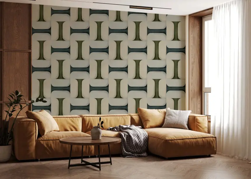 Modern Textured Tiles Winter Wallpaper