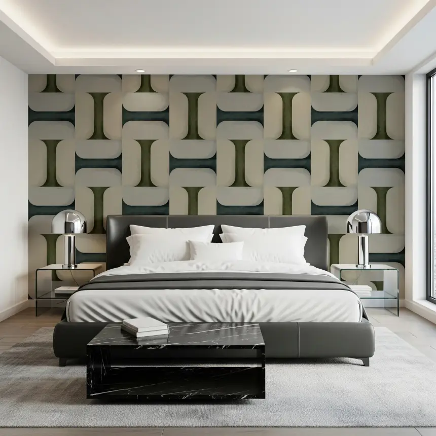 Modern Textured Tiles Winter Wallpaper