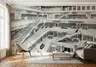 Monochrome Library Architectural Wall Mural 7