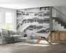 Monochrome Library Architectural Wall Mural 6