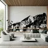 Abstract Monochrome Mountain Peak Wall Mural 8