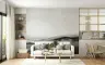 Monochrome Abstract Mountain Vista Wall Mural 7