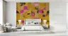 Mustard Magenta Charcoal Abstract Grid Mural 7