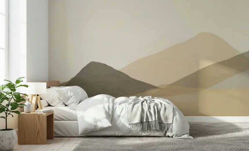 Neutral Hues Mountain Range Serenity Wall Mural - 2898216