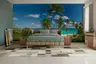 Azure Ocean Palm Tree Coastal Vista Wallpaper Mural 7