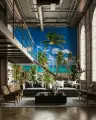 Azure Ocean Palm Tree Coastal Vista Wallpaper Mural 6