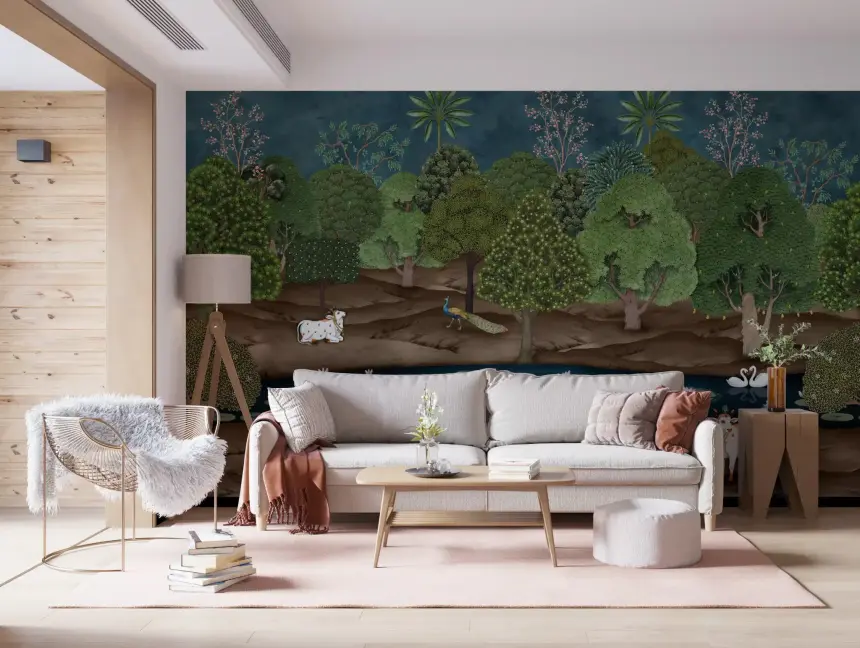 Pichwai Forest: Divine Grace Wall Mural