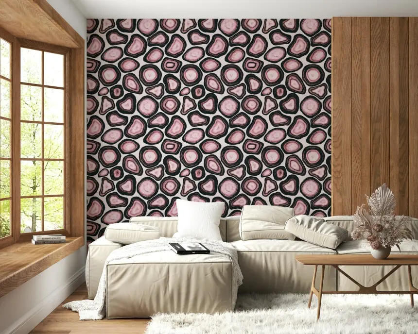 Pink Agate Stone Design Wallpaper