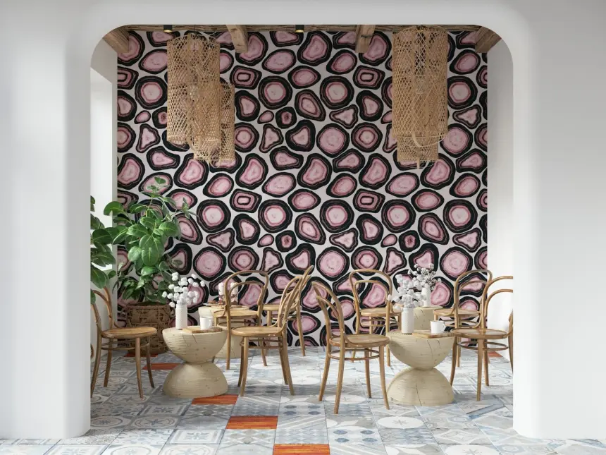 Pink Agate Stone Design Wallpaper