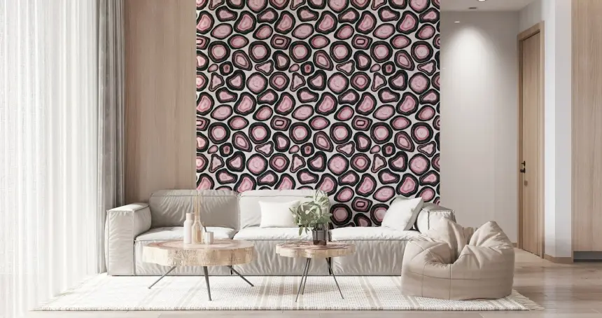 Pink Agate Stone Design Wallpaper
