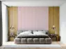 Soft Pink Striped Wallpaper with Delicate Floral Motifs 5