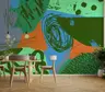 Emerald Ocean Terracotta Abstract Swirls Wall Mural 6