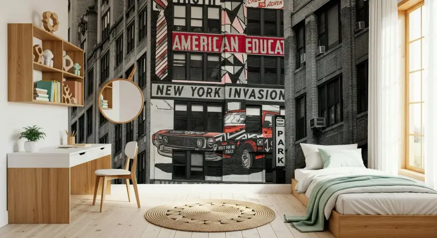 Retro City Murals Wall Mural